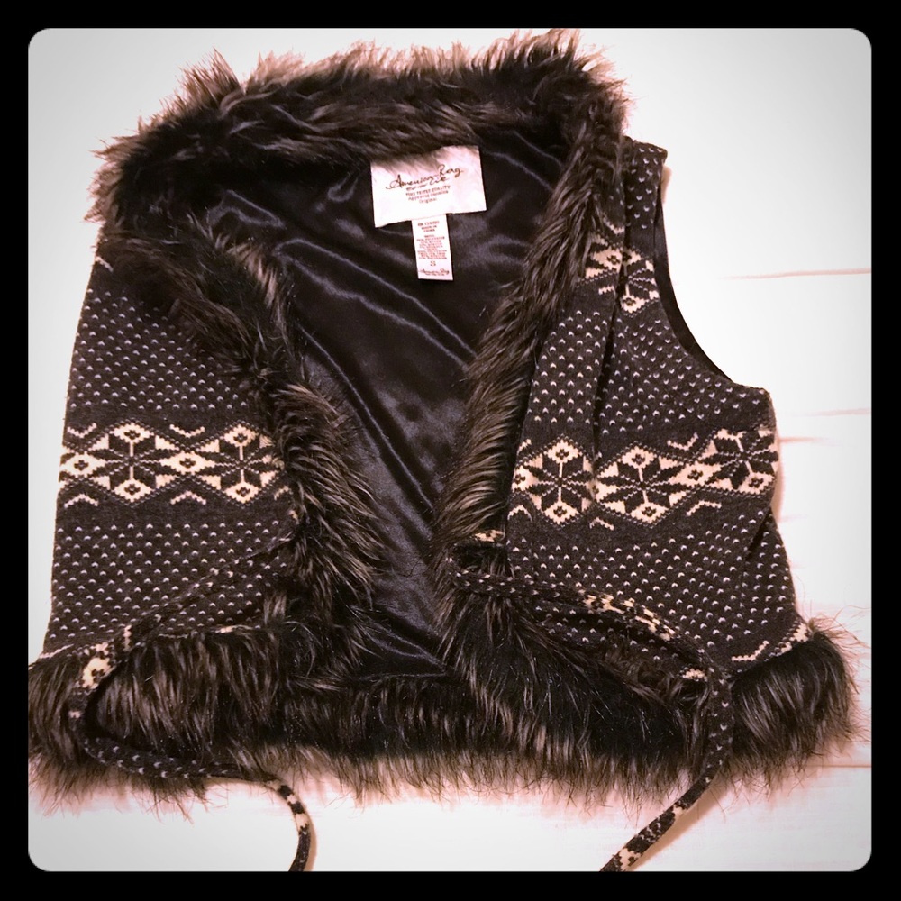 American Rag Faux fur vest